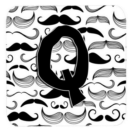 Carolines Treasures Letter Q Moustache Initial Foam Coasters- Set of 4 CJ2009-QFC